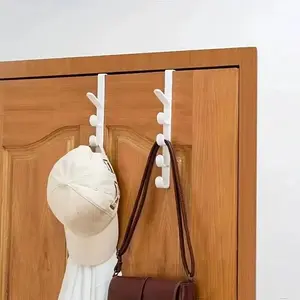 1 Bedroom Door Hanging Clothes Rack, Simple Door Hanging Clothes Rack, Plastic Home Storage Hook and Bag Rack, Hangable Rack, Door Hanging Organizer
