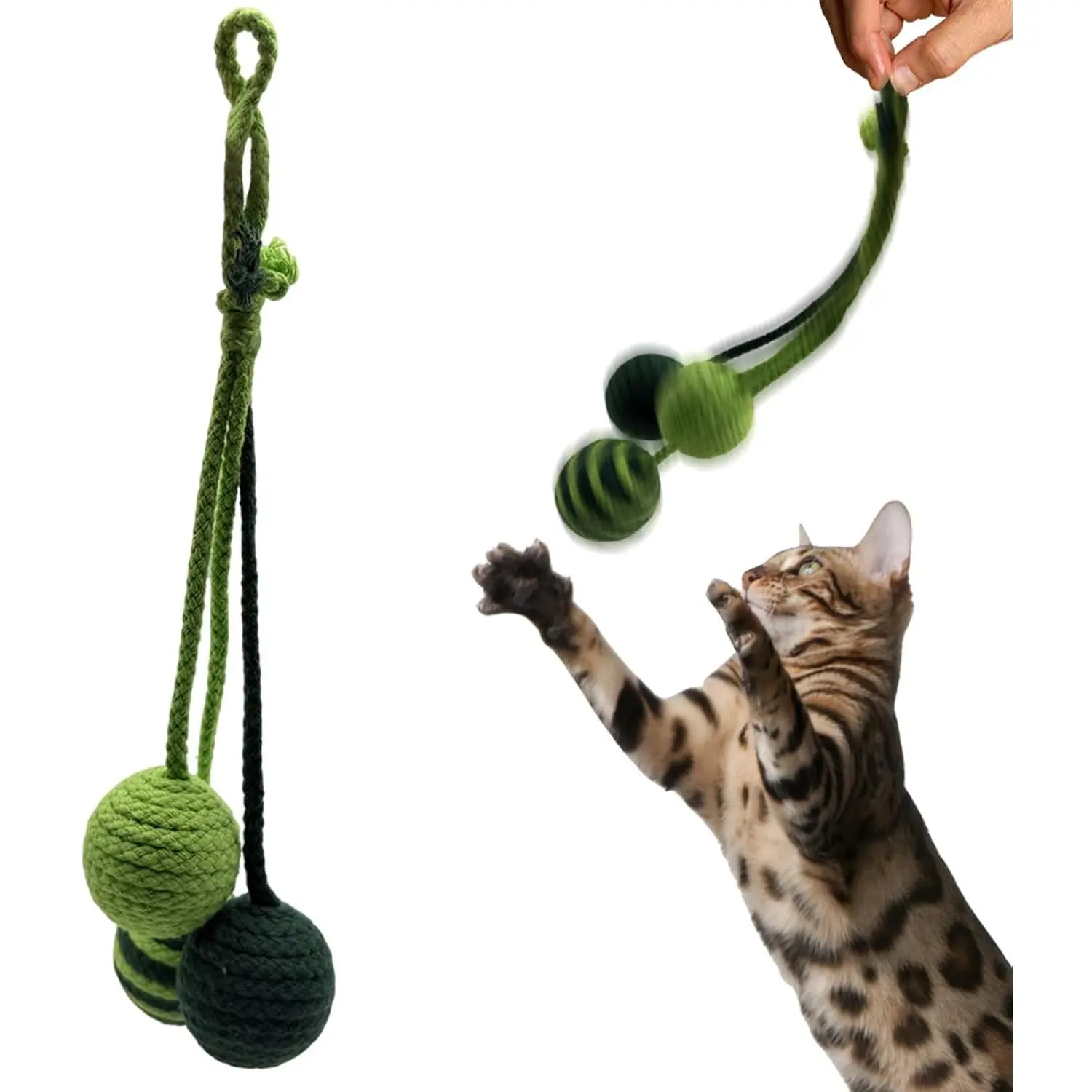 for Indoor Cats - Durable Sisal   Rope Balls with Squeaker for  Tree -  Kitten &   Toys for Bored Indoor Adult Cats