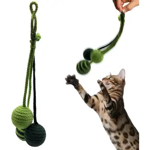 for Indoor Cats - Durable Sisal   Rope Balls with Squeaker for  Tree -  Kitten &   Toys for Bored Indoor Adult Cats