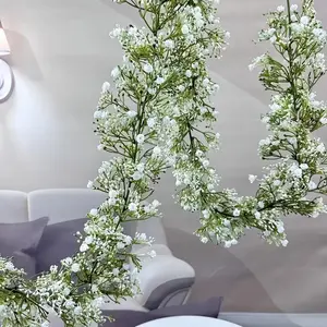 Lifelike 70in Artificial Flower Vine, Real Touch Faux Gypsophila Garland, Perfect for Weddings & Home Decor