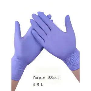 A Box Of 100pcs Containing Nitrile Gloves For Household Kitchen Dishwashing, Waterproof And Durable Cleaning Products, Household Gloves, And Cleaning Gloves