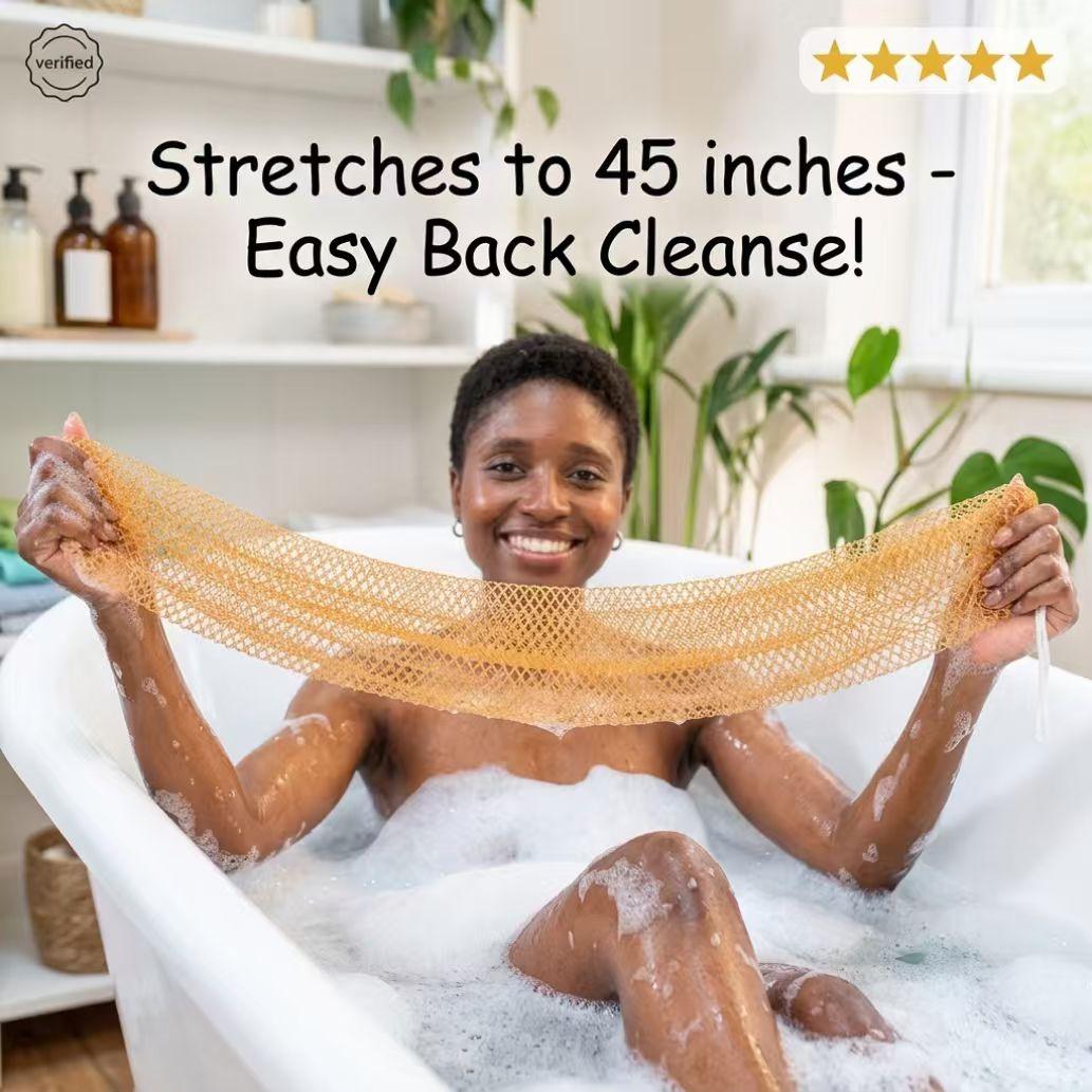 African Exfoliating Net Sponge, Authentic Ethically Sourced from Nigeria Body Scrubber