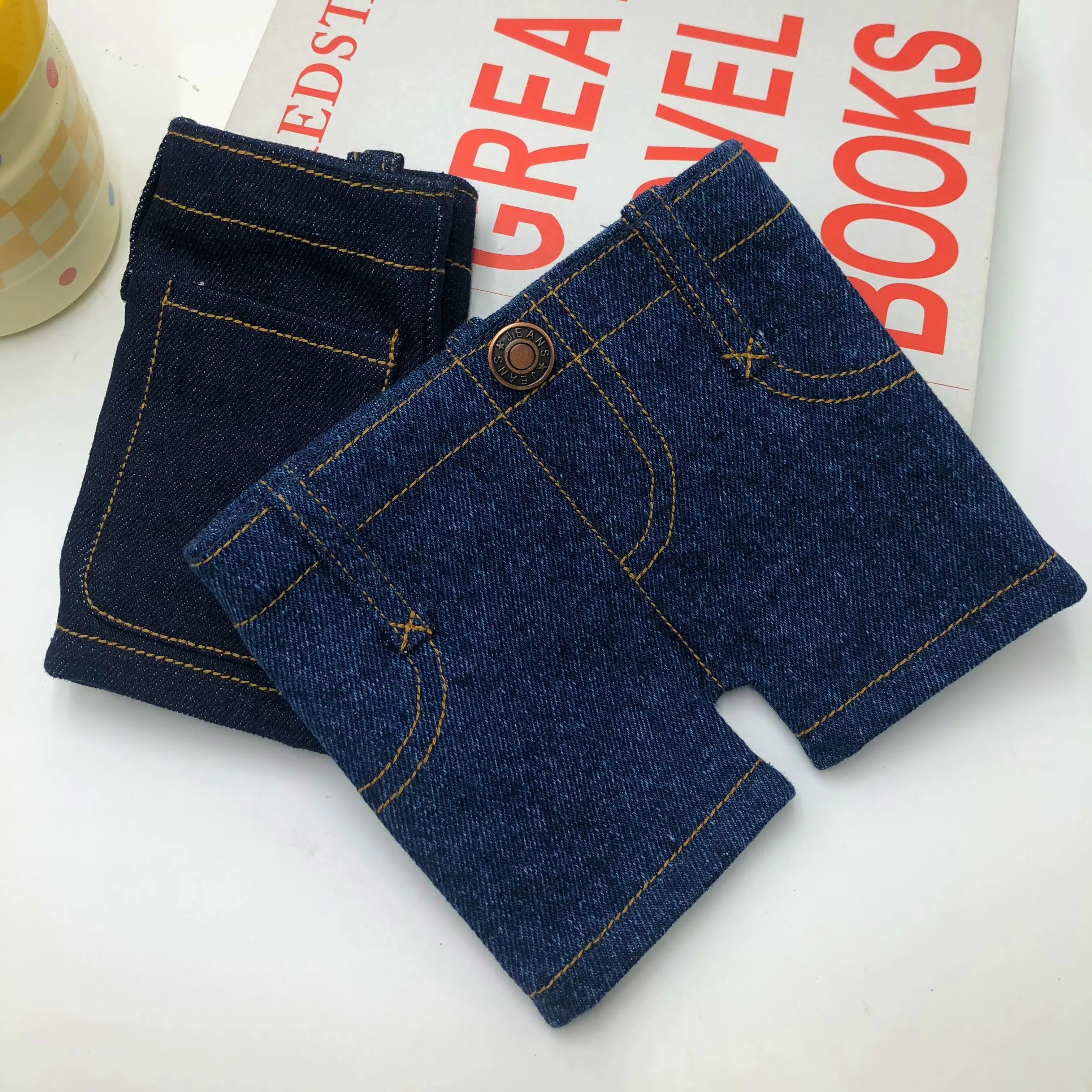 Pocket Pants Mini Jeans Wallet, Funny Folding Card Holder with Card Slots for Women, Portable Retro Pants Style Wallets for Cards Keys or Cash