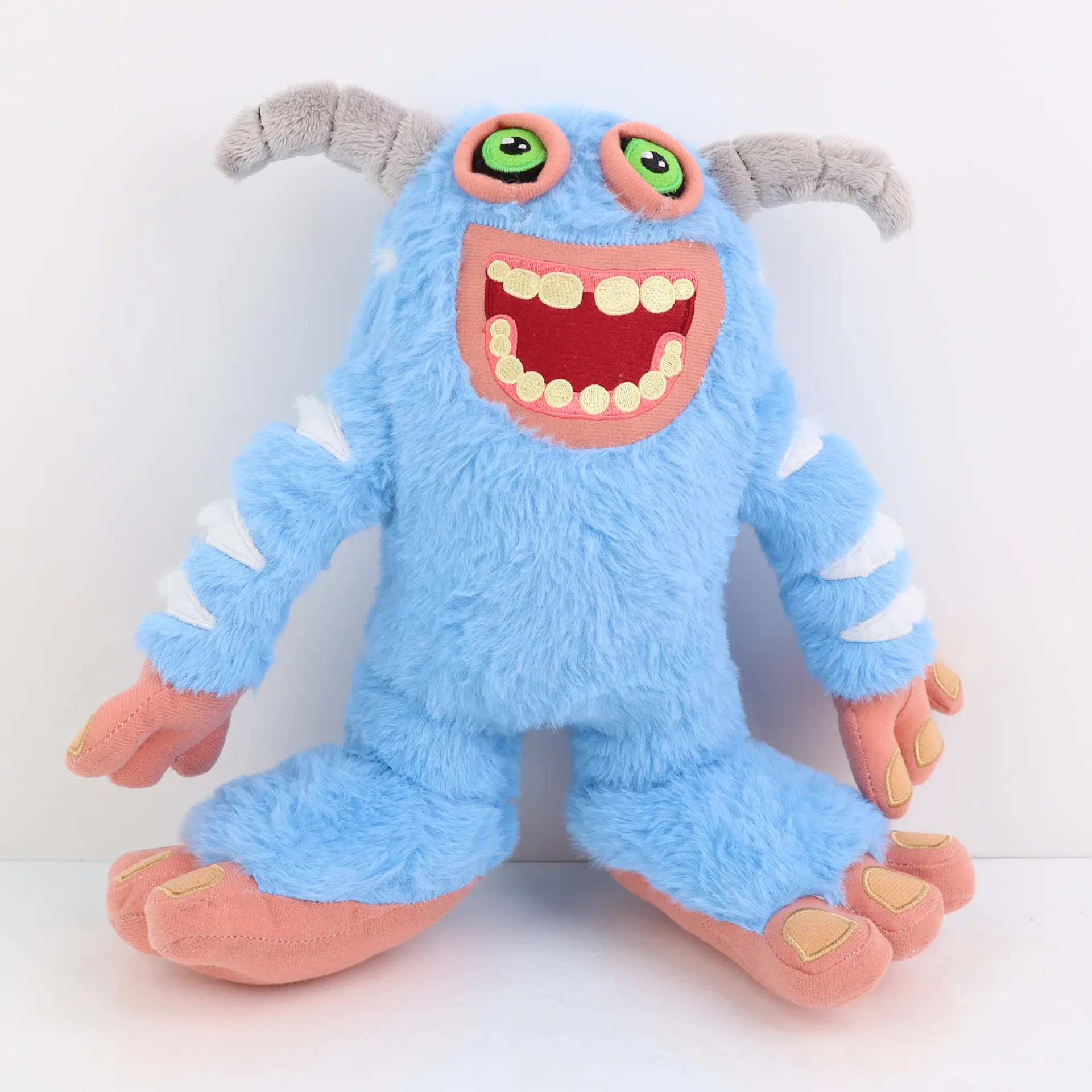 My Singing Monsters Rare Mammott Plush Toy - Blue Long Hair Unisex Cute Chubby 3D Animal Soft Stuffed Doll, Collectible Toy Gift, As Shown