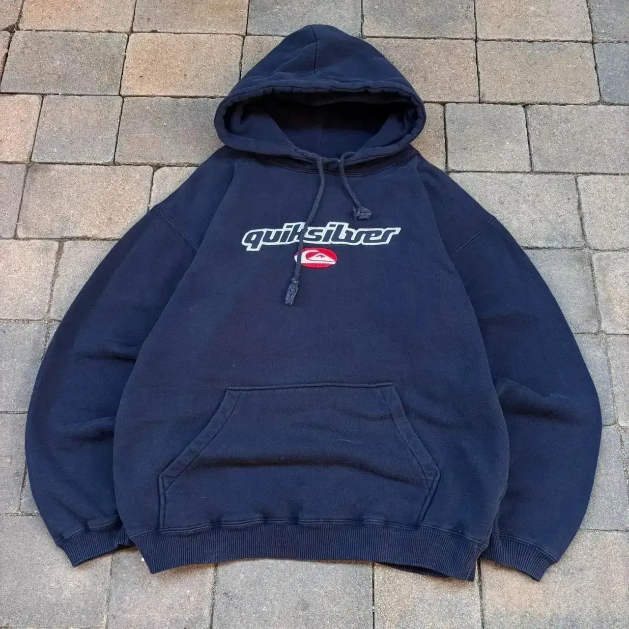 90s 2000s Vintage Quiksilvers Y2K Surf Hoodie for Men and Women, Casual Graphic Streetwear Pullover, Looks New, Unisex Apparel Made In The USA