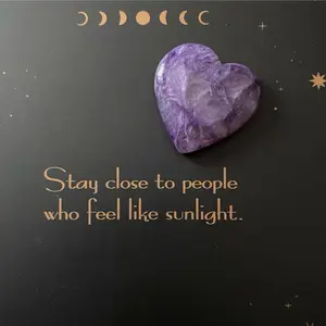 Charoite Tumble Cabochon Heart - Polished Gemstone - Purple Tumblestone