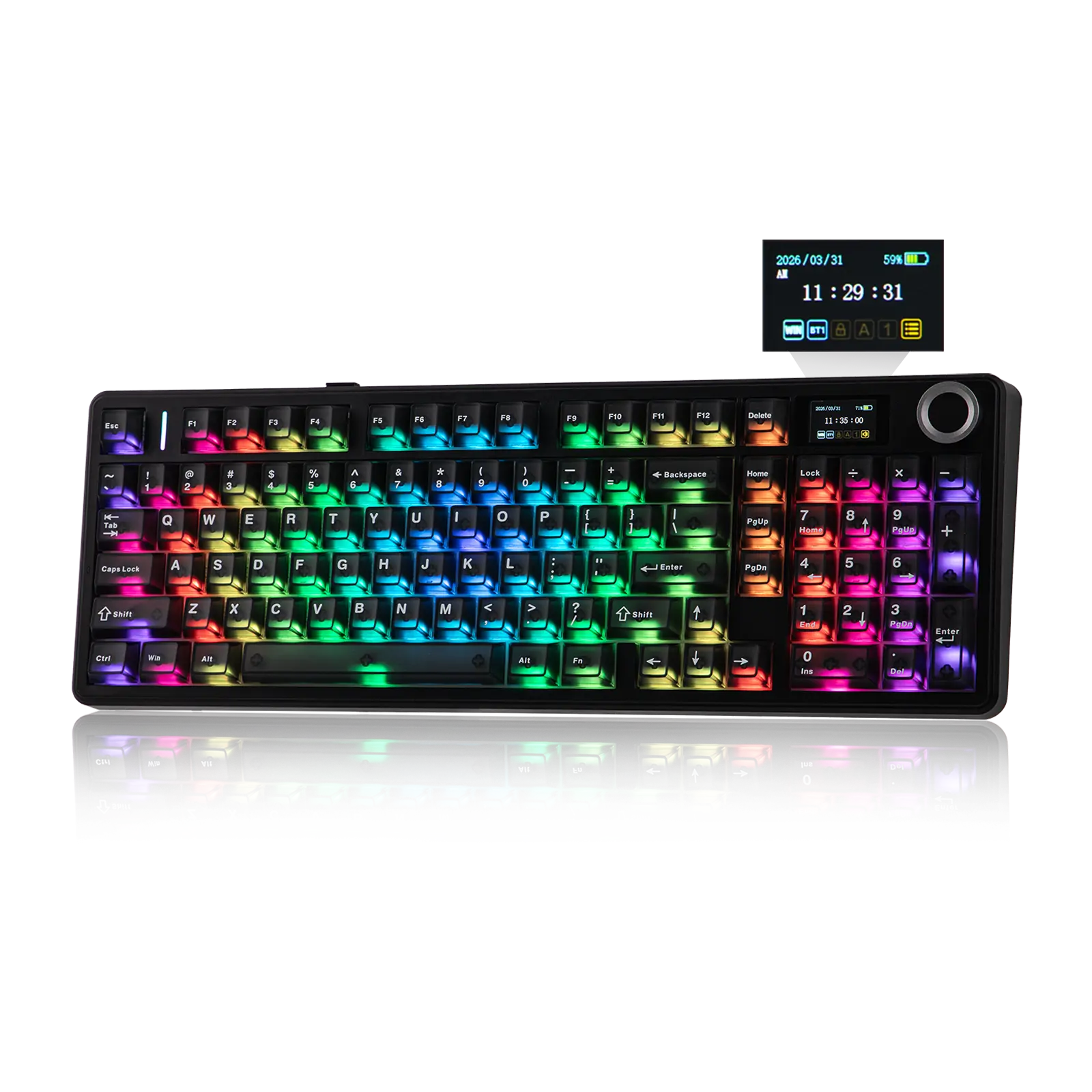 EPOMAKER AULA F99 MAX Wireless Mechanical Keyboard, Smart Screen & Knob, 8000mAh, 2.4Ghz/BT Creamy Keyboard, Pre-Lubed Switch, Hot-Swappable, RGB Backlit, Custom Software keyboards for gaming creamy keyboard dealsforyoudays