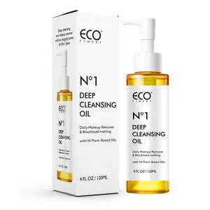 ECO FINEST No. 1 Deep Cleansing Oil with 14 Essential Oils for All Skin Types 120ml Removes Makeup Dissolves Blackheads Gentle Plant Based