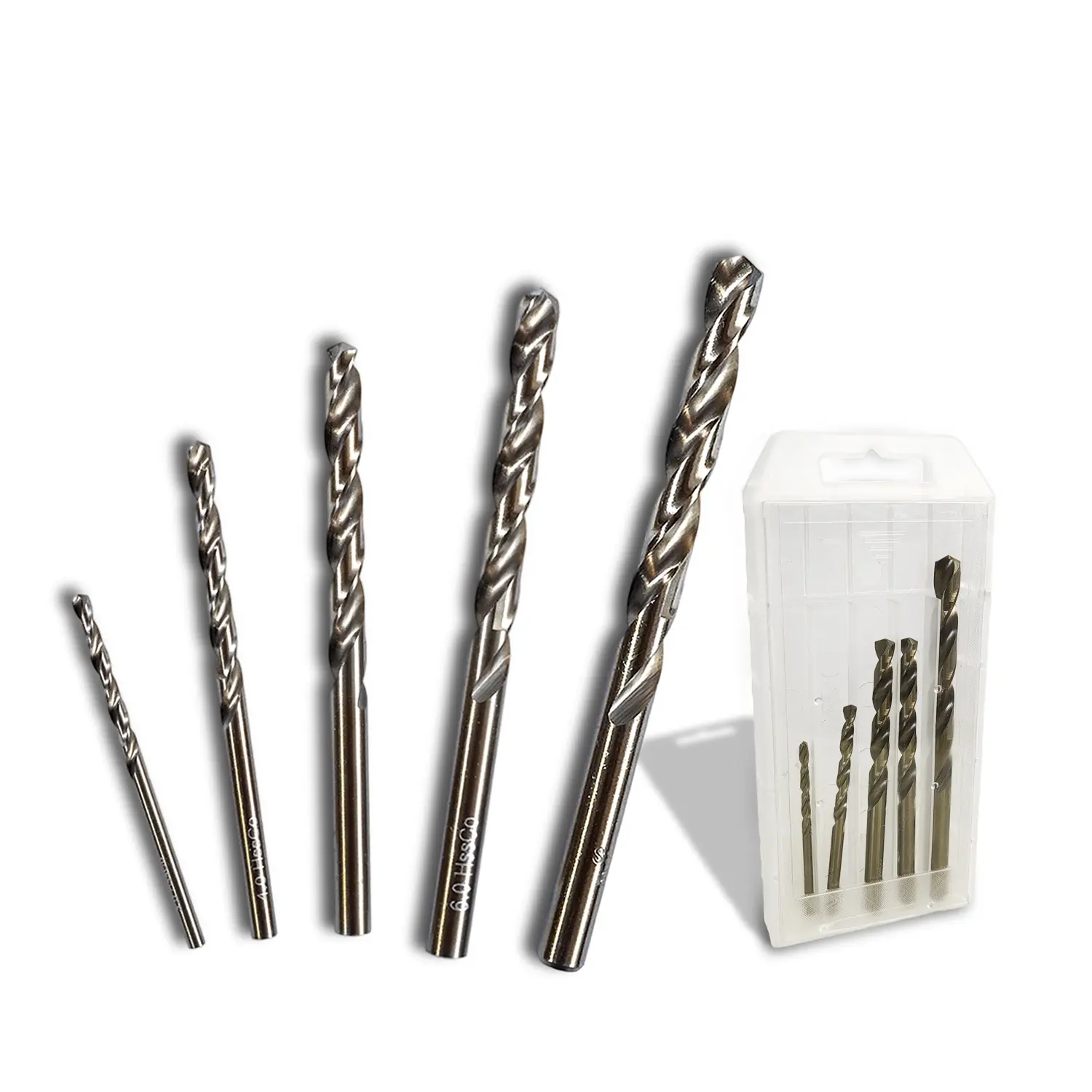 M35 Cobalt HSS Drill Bit Set for Hard Metals | 5% Cobalt Alloy for High Heat Resistance & Long Edge Retention | Cuts Hardened Steel, Stainless Steel & Cast Iron | Industrial-Grade Precision Drill Bits (1/8", 5/32", 3/16", 1/4", 5/16")