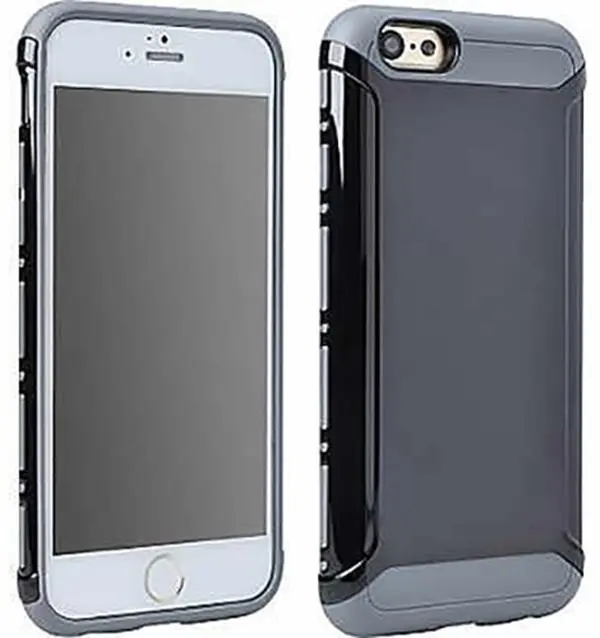 BLACK/GRAY LIGHT ARMOR HYBRID CASE COVER FOR APPLE iPHONE 6 6s