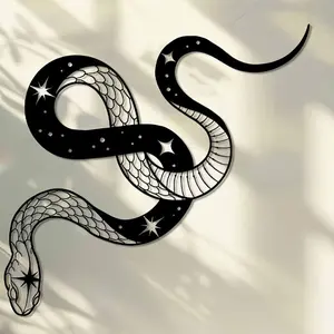 Snake Design Wall Art, Metal Wall Hanging Decor, Wall Decor for Home, Yard, Balcony, Unique Gift for Housewarming, Wedding, Poster, Modern Home Decoration