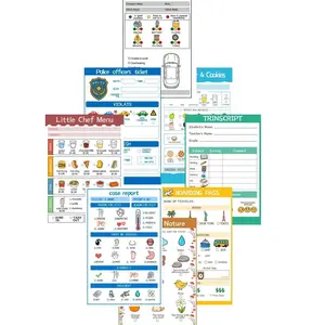 8 Count Playtime Notepads for Kids - 40 Pages of Imaginative Role Play - Durable Tear-Off Pages - Perfect for Preschool Kindergarten & Homeschooling - Enhances Creativity & Social Skills