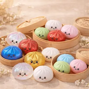 Stress Relieving Toy, Cute Dumpling Shape Finger Toy, Soft Multicolor Baozi Water Ball, Perfect Gift for Adults and Teens