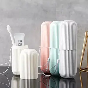 Portable Travel Toothbrush Organizer Set with Case Cup Holder Compact Design Essential Travel Accessories, Travel Essentials