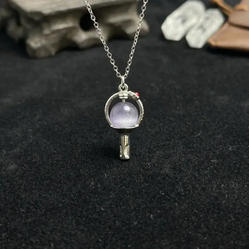 Veliora B KPOP-Inspired Light Stick Pendant Necklace - 15.75+1.97in Long Adjustable Collarbone Chain, 7g Daily Female Casual Fan Support Jewelry, ARMY Choker, Couple Gift Bracelet Set