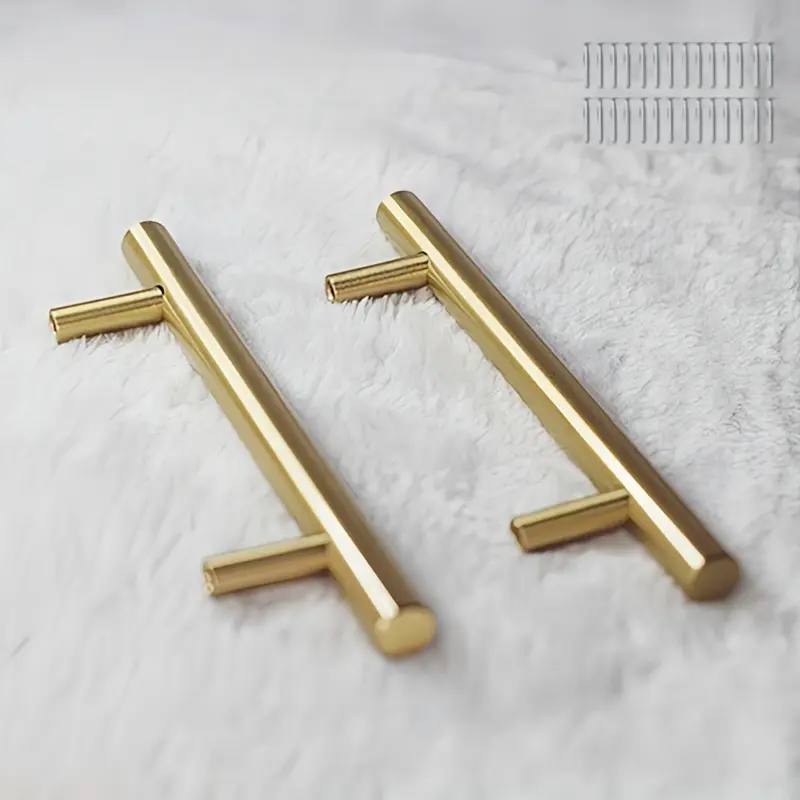 40PCS Noble Gold Stainless Steel Handles, Elevate Cabinet Style, Enjoy Smooth Touch, European Light Luxury Handles, Suitable for Cabinet Doors, Wardrobe Doors,  and Various Doors, Screws Included