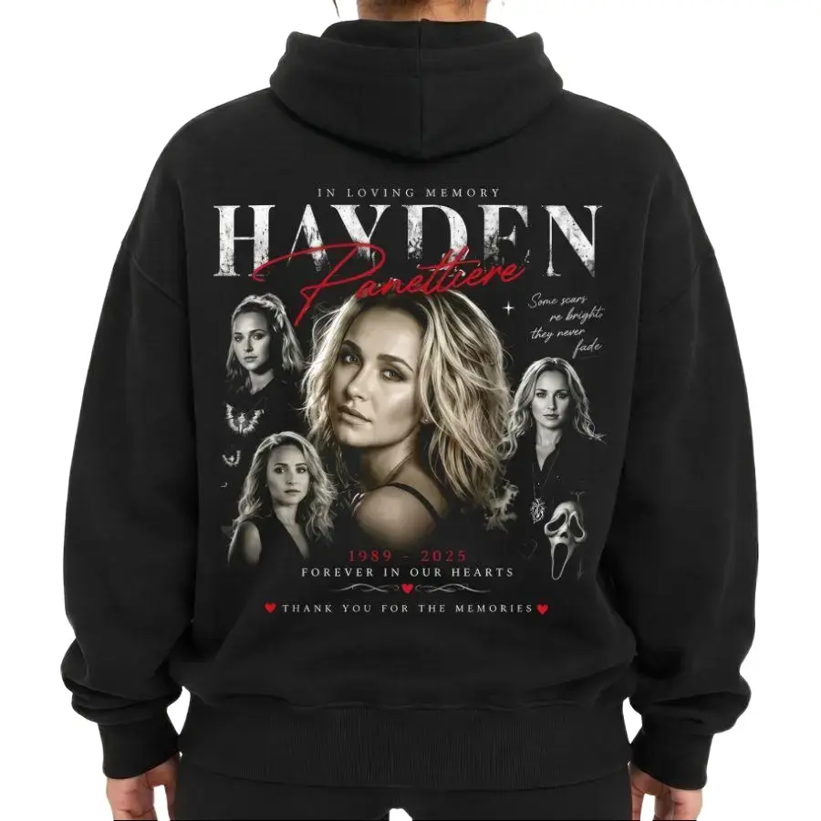 Hayden Panettiere 1989 2026 Hoodie Sweatshirt T-Shirt, Pop Princess Actress Remembrance Memorial Tribute Shirt Tee, Y2K Movie Inspired Design, Clothing Gifts For Men Women