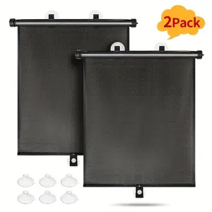 2pcs Car Side Window Sunshade, Easy to Install, UV and Heat Protection, Extendable PVC Roll-up, for Universal Applicable Models, to Enhance Driving Comfort