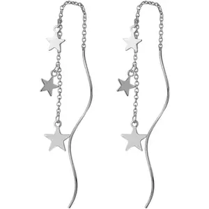 4 count  Chain Tassel Threader Earrings for Women  Lightweight  Beaded Curved Ear Line Wave Dangle Drop Earrings Minimalist Charm Long Threader Earrings Set (C- Threader Earrings)