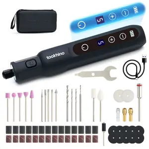 InoKraft Toolrhino Cordless Rotary Tool Kit 3.7V with 5 Speed, 62 Accessories for Sanding, Cutting, Drilling, Polishing, Portable Versatile