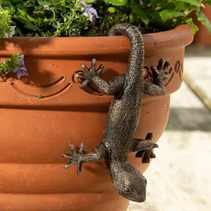 Vintage Gecko Wall Hanging Garden Decor, Garden Accessories, Resin Statue for Potted Plants, Multifunctional Home & Office Decoration, Unique Gift Idea