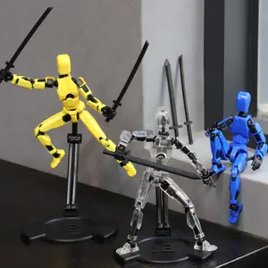 Upgrade bracket lucky doll 13 joint movable 3D printed toy 3rd generation dummy doll DIY decompression artifact Stress Relief Glutinous Rice Cake ball BeyBattle Set with Launchers