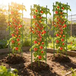 3-Pack Triangle Tomato Cage Plant Support Stand, Durable Garden Climbing Frame for Tomatoes Cucumbers Vines, Adjustable Height, Garden Trellis