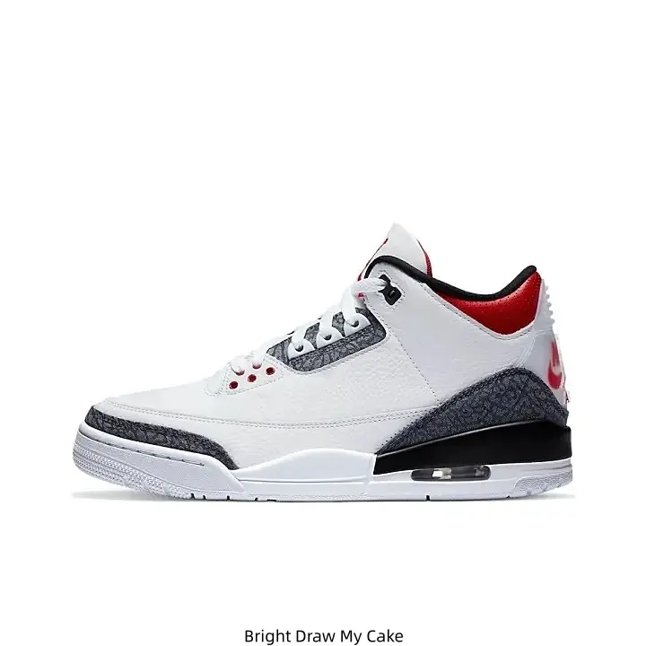Retro Mid Top Basketball Sneakers White Black Red Elephant Print Leather Upper Cushioned Comfort Casual Street Sneakers For Men Women