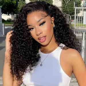 Wear & Go Half Wig Curly Human Hair Water Wave 250% Density 22 Inch Glueless 3-in-1 Seamless Flip Headband Wig for Women Beginner Friendly Time-Saving Effortless Includes Soft Magnetic Eyelashes