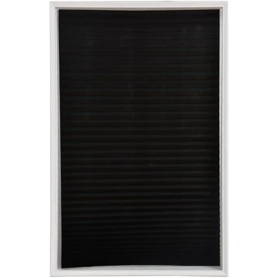 Temporary Blinds, Vertical Pleated Blinds No Drilling Self Adhesive Blinds Easy to Install Fits Blinds Window Roller for Bathroom Kitchen Living Room Office Window (Black, 60 * 150cm)