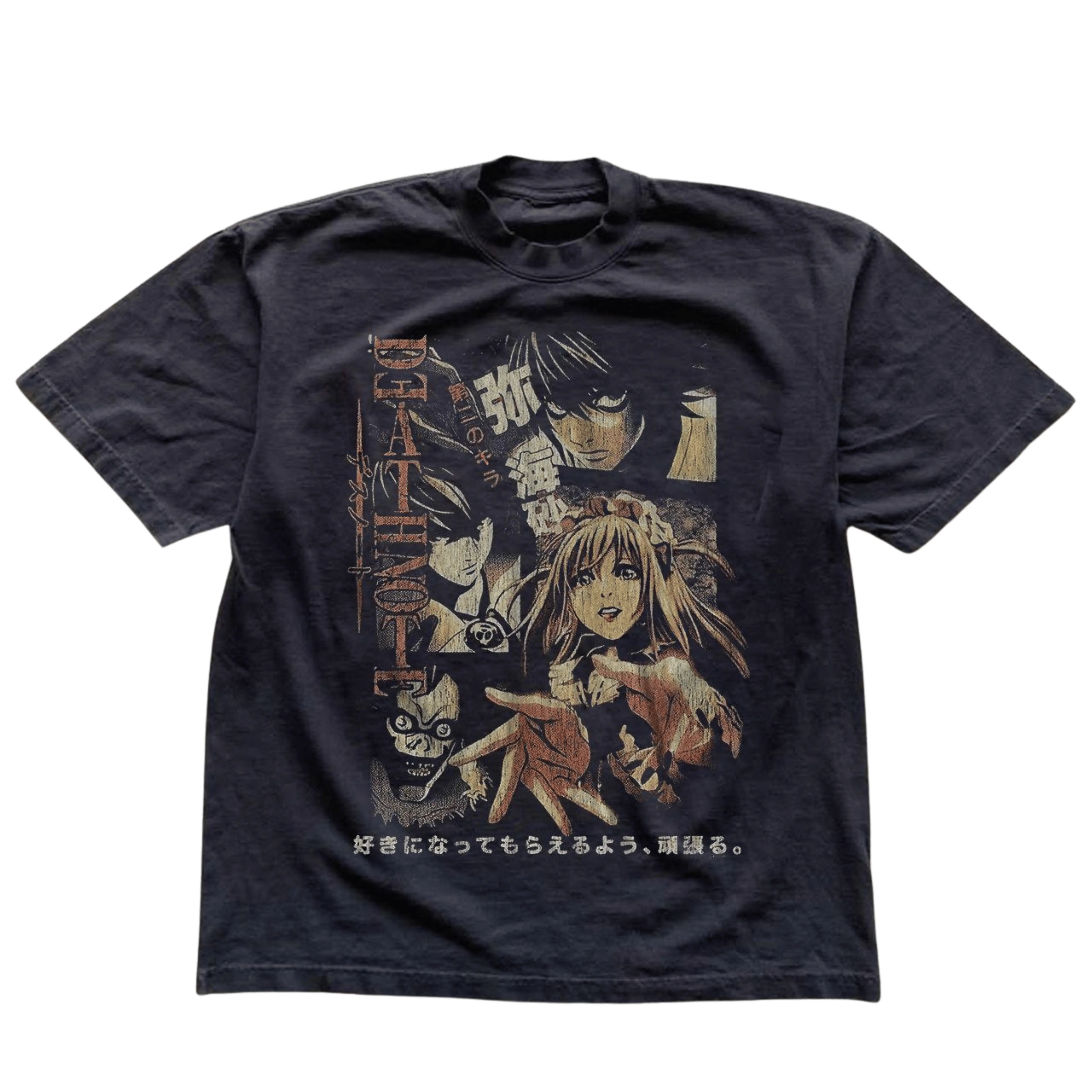 Gildan Men's and Women's T-Shirt, Vintage Style Death Note Graphic Tee, Unisex Casual Top, Misa Amane Light Yagami Anime Shirt, Retro Japanese Manga Otaku Apparel, Matching Couples Outfits, Unique Birthday Present, Premium Cotton