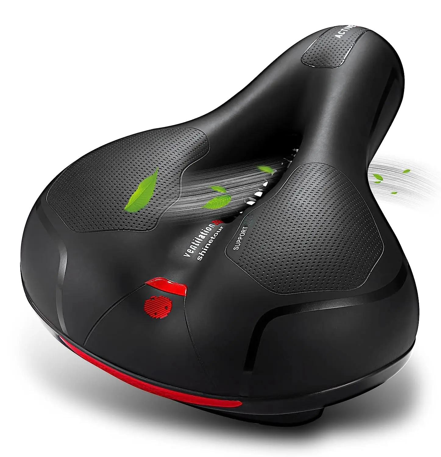 Comfort Bike Seat Wide Bicycle Saddle Replacement Foam Padded Soft Bike Cushion With Dual Shock Absorbing Universal Fit For Women Men