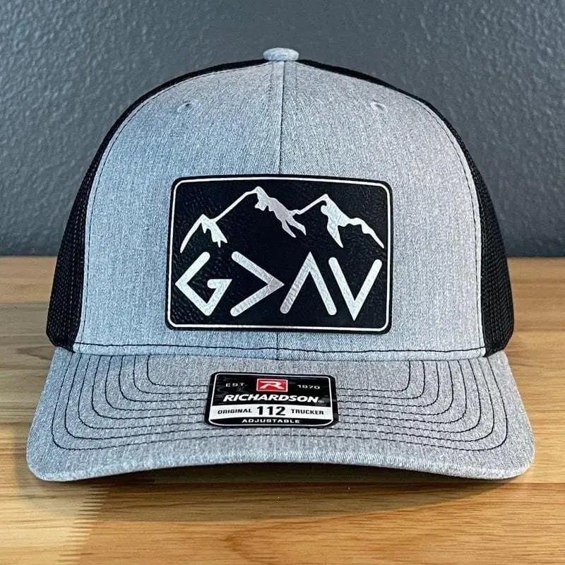 God Is Greater Than The Highs And Lows Christian SnapBack Leather Patch Hat