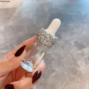 Rhinestone Glass Dropper Bottle - Portable, Refillable Dispenser for Perfume & Essential Oils (for Sports & Outdoor, Indoor Recreation Use)