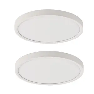 Flush Mount LED Ceiling Light Fixture 2 Packs 12 Inch Adjustable 3000K, 4000K, 6000K White LED Lighting