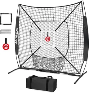 6'X6' Baseball Softball Practice Net,Pitching Net,Batting Net,with Bonus Strike Zone,Target and Bow Frame,for Hitting,Pitching,Catching