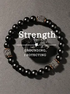Enhanced Strength Protection Bracelet, Handmade Volcanic Stone Beaded Jewelry, Fashion Accessory for Men and Women, Perfect Gift, Crystal Bracelet