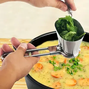 Manual Basil Chopper – Heavy-Duty Stainless Steel Kitchen Vegetable Cutter with Pull Cord, Portable Handheld Food Processor, Suitable for Basil, Garlic, Onions, Vegetables, Nuts, Cilantro, Parsley – No Electricity Required, Easy to Clean and Rustproof