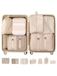7-Piece Travel Packing Cubes Set, Large Capacity Waterproof Organizer Bags for Suitcase Storage