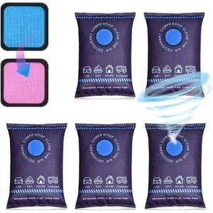 Moisture Absorbers Dehumidifier Bags, Desiccant Packs for Storage Moisture Absorption Silicon Gel Packets Closet Moisture Absorbers for Car Truck RV Basement Storage Closets Bins