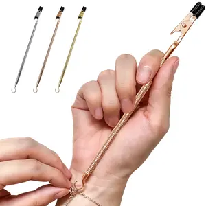 Bracelet Helper Tool Hook,Pretty Bracelet Helper to Put on Yourself,Portable Metal Fastener Helper Tool for Bracelet, Necklace, Jewelry, Watch