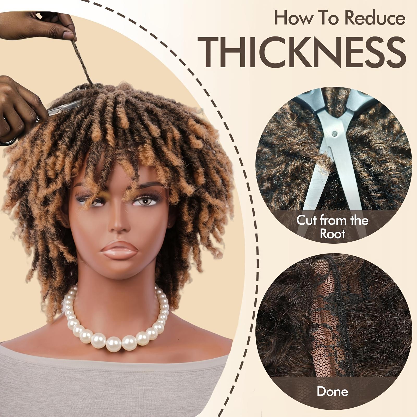 [1pcs Afro Dreadlock Wig] Bellqueen Afro Dreadlock Wig, 100% High Temperature Fiber, Unisex Adult Sports Style, 180% Density Afro Curly Kinky Hair, Rose Net Cap, Synthetic Braids, Breathable Layered Faux Locs