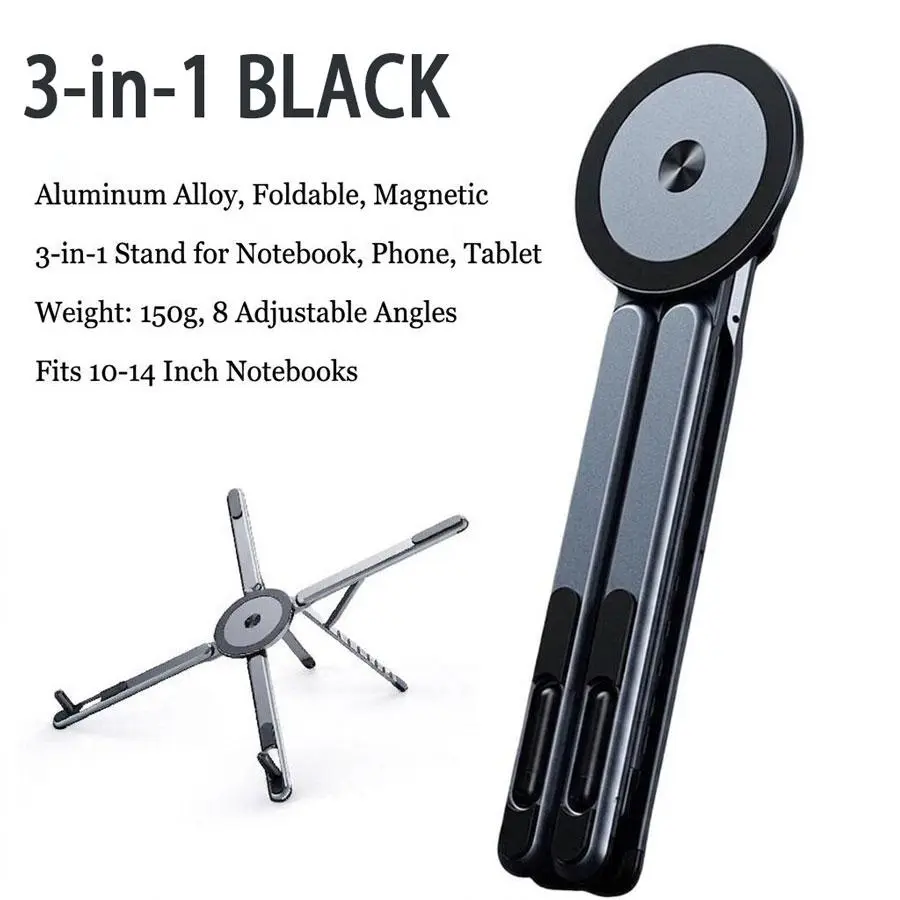 2026 New 3-in-1 Height Adjustable Magnetic Heat Dissipation Multi-Functional Stand for Smartphones & Tablets | phone holder. Suitable for Any Scene. Dashboard Non-Slip Phone Holder, Stable Bracket for All Smartphones