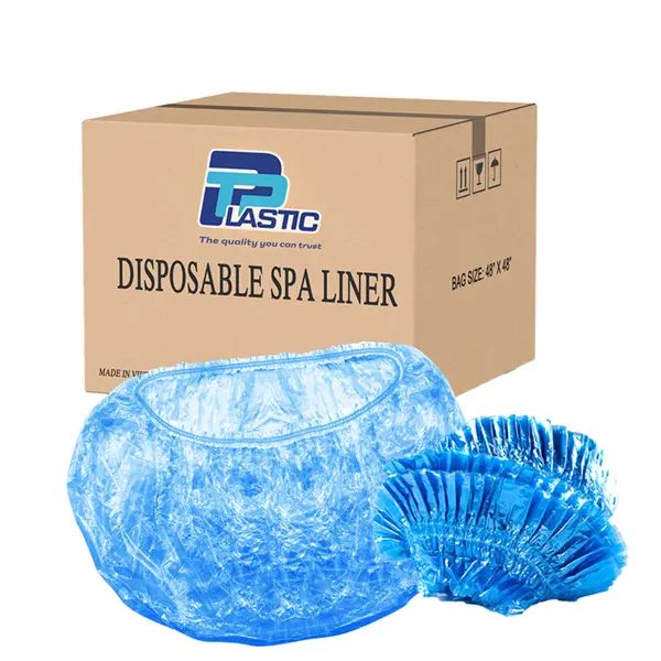 PP Plastic 400 Pcs Blue Spa Pedicure Liners 48" x 48" Disposable Foot Tub Covers for Nail Salons Spas & Home Use Bulk Pack
