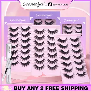 Geeneiya Manga Fairy Strip Lashes Kit with Lash Bond and Seal for False Lashes Falsies Eyelashes Makeup Cosmetic Eyelashes Look Like Extensions