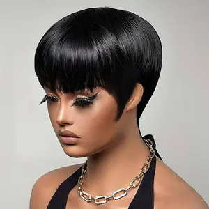 [LIVE SUPER FLASH DEAL] West Kiss Short Straight Machina Made Bob Wig With Bangs Human Hair Beginner Friendly for Women