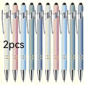 2-Pack Multicolor Extendable Rollerball Pen Set with Touchscreen Tip, Dual Tip Pens - Smooth Writing, Non-Slip Grip, Compatible with All Devices - Perfect for Daily Use, Ideal Gift for Teachers, Graduates, and Office Professionals