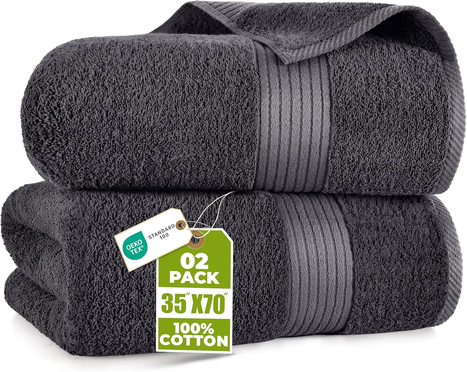 Utopia Towels Bath Sheets 2 Pack, 35x70 Inches, Extra Large Shower Towels, 100% Ring Spun Cotton, Soft and Absorbent, Bath Towel Large, Towel Set, Grey