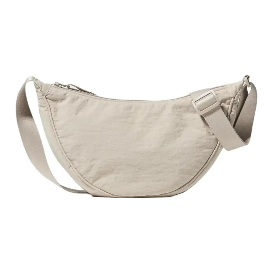 UNIQLO Women's Nylon Single-Shoulder Bag with Ergonomic Design in Deep Beige Adjustable Crossbody Bag Lightweight Work Bag