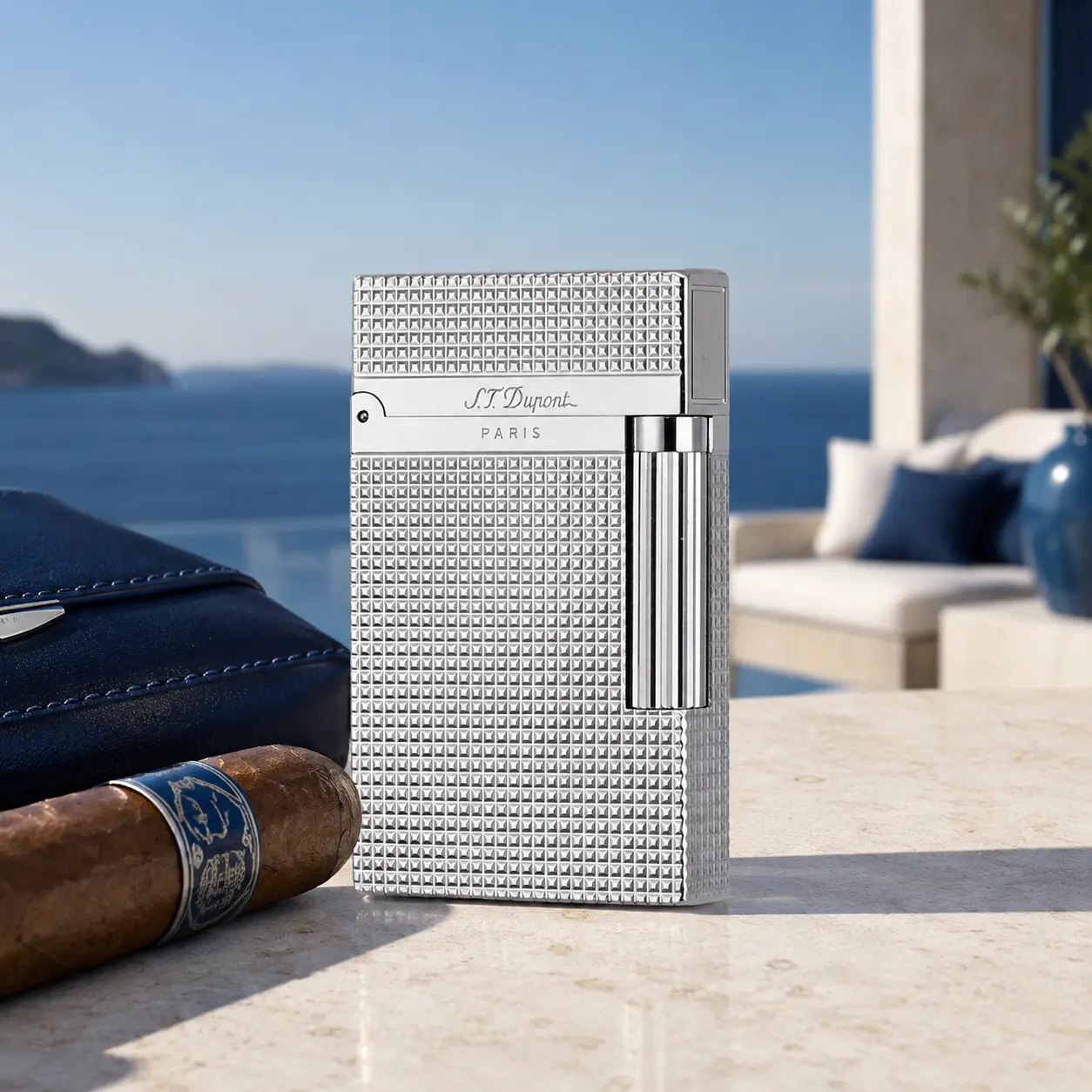 Classical DPT Silver Diamond Metal Brass Lighter (140g) - Premium Men's Accessories, Lighter Accessories, Ideal Ping Gift for Boyfriend